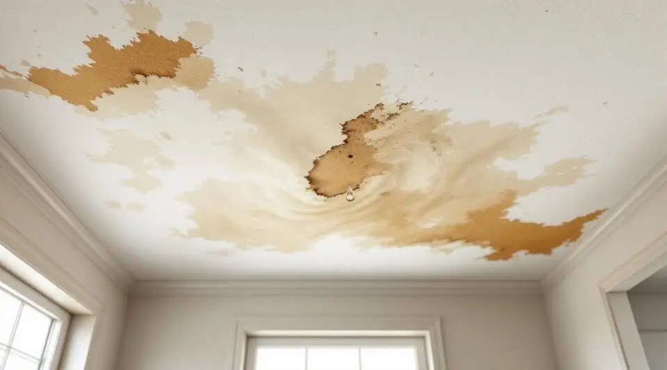 Restoration professional using a thermal imaging camera to detect moisture behind a San Diego ceiling.
