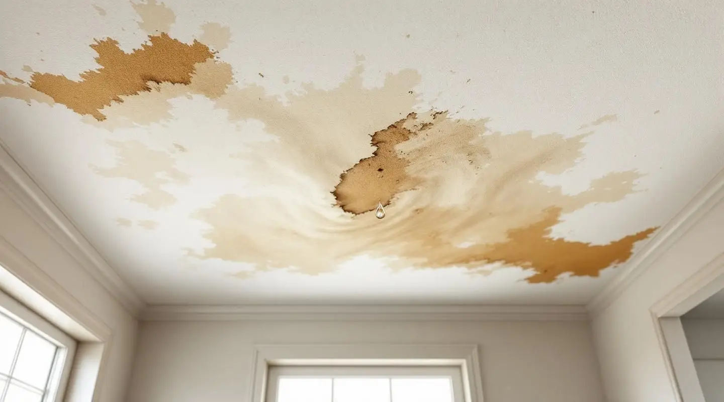 Restoration professional using a thermal imaging camera to detect moisture behind a San Diego ceiling.