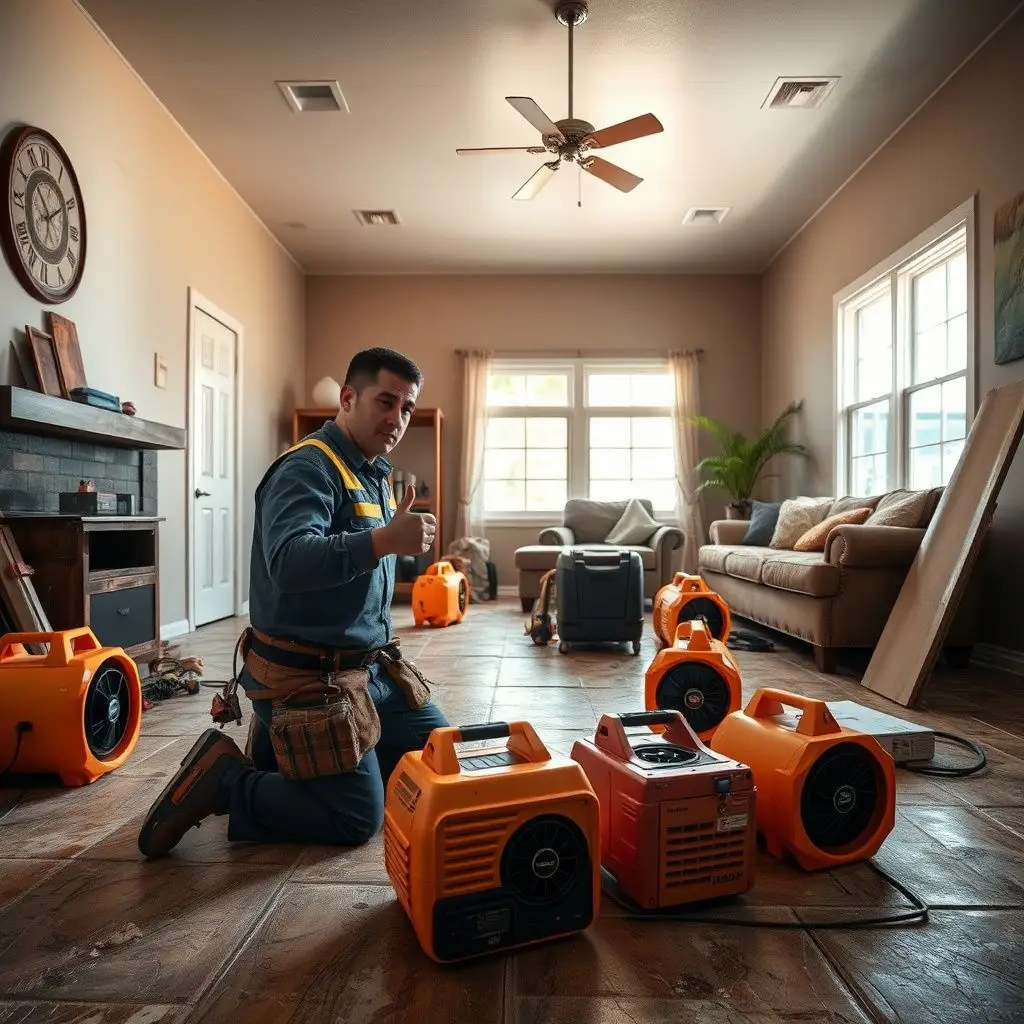 An IICRC-certified technician using a thermal imaging camera to detect moisture wicking behind a National City property's drywall.